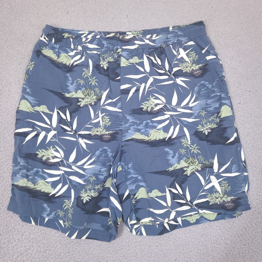 Tommy Bahama Swim Trunks Mens Large Blue Surf Island Scenic Mesh Lined‎ Shorts